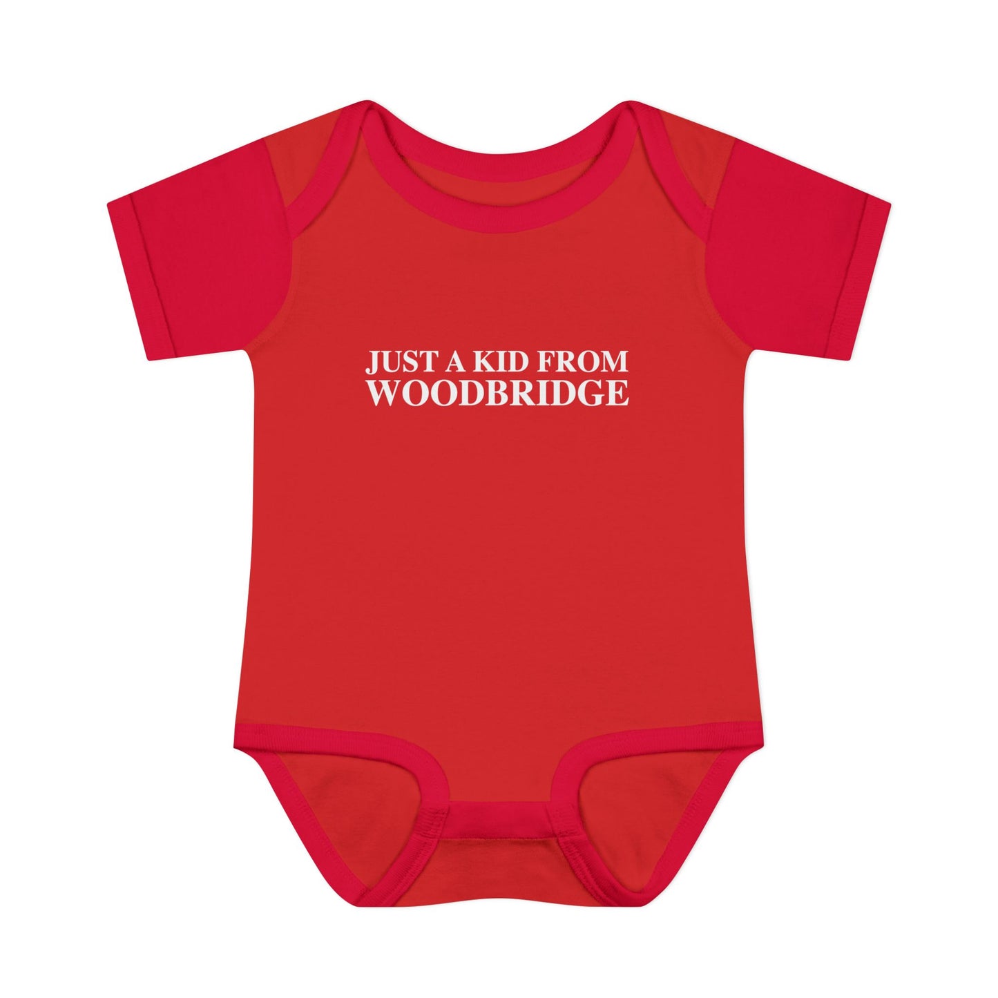 Just a kid from Woodbridge Infant Baby Rib Bodysuit