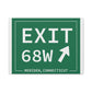 Vintage Exit 68W WCP Sign Matte Canvas, Stretched, 1.25"