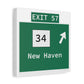 Vintage WCP Exit 57 Sign Matte Canvas, Stretched, 1.25"