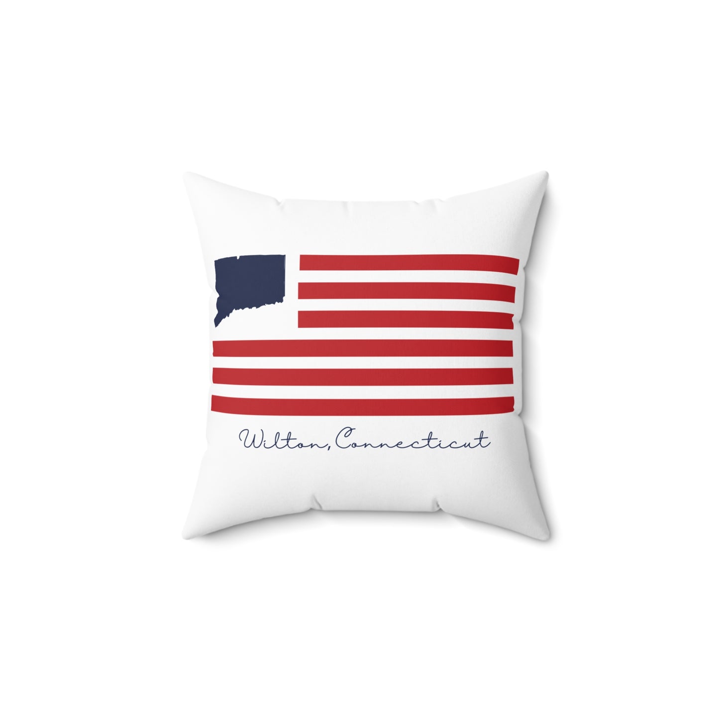 Wilton Connecticut Flag Spun Polyester Square Pillow