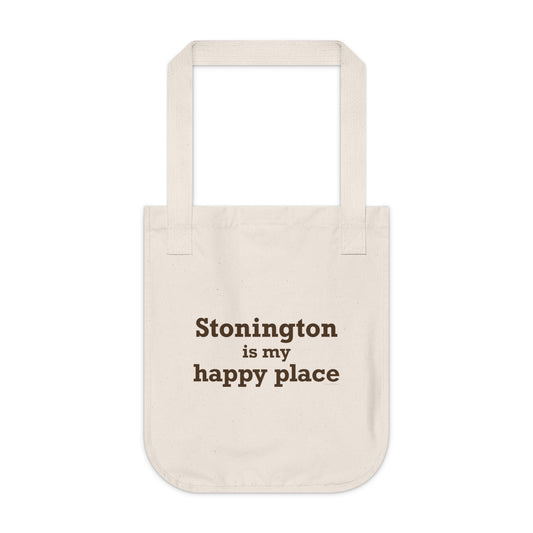 Stonington is My Happy Place Organic Canvas Tote Bag