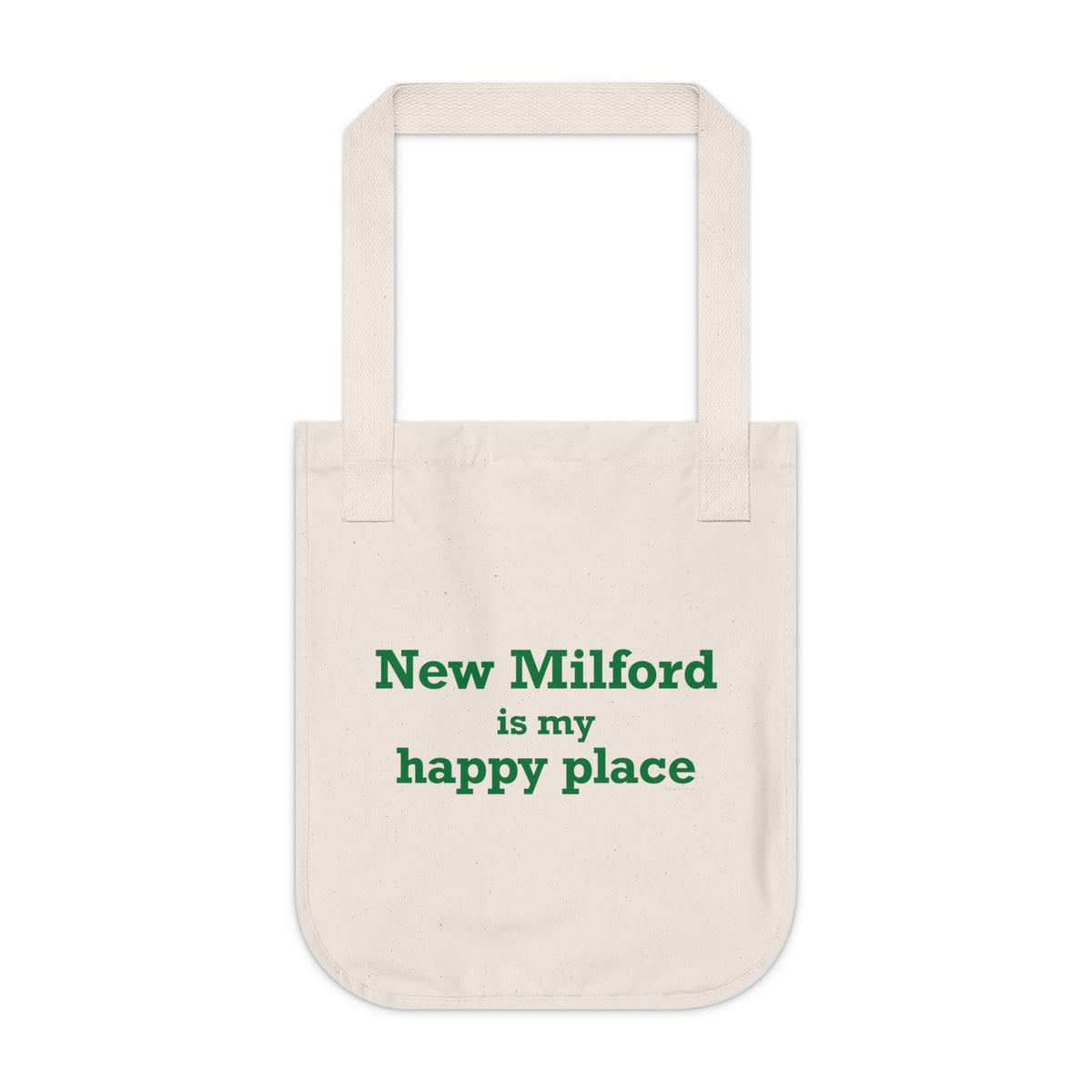 New Milford is My Happy Place Organic Canvas Tote Bag