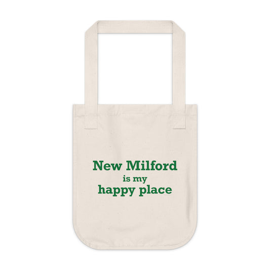 New Milford is My Happy Place Organic Canvas Tote Bag