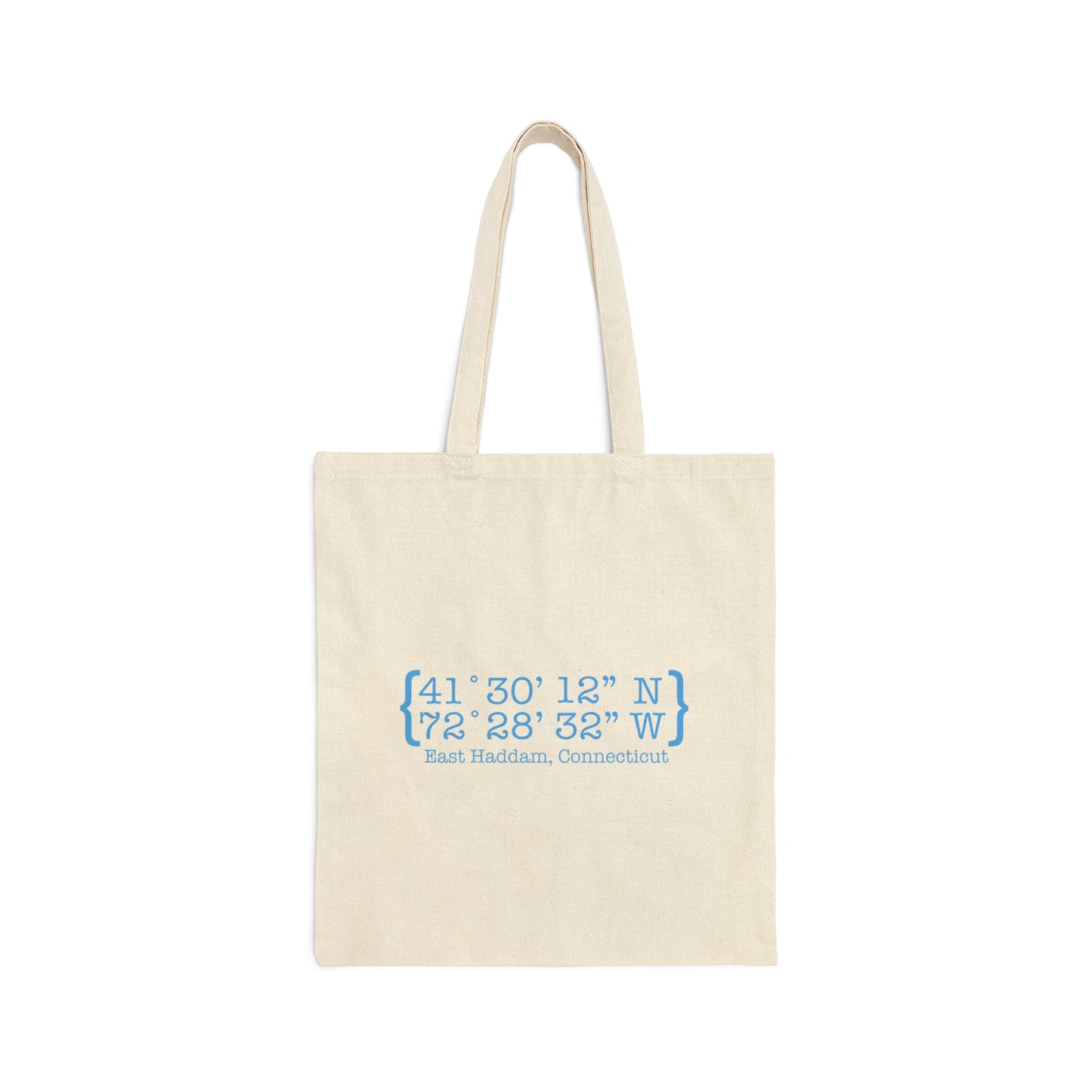 East haddam coordinates tote bag