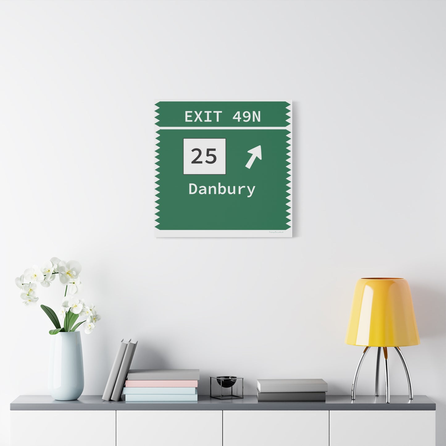 Vintage Merritt Parkway Exit 49N Sign Matte Canvas, Stretched, 1.25"