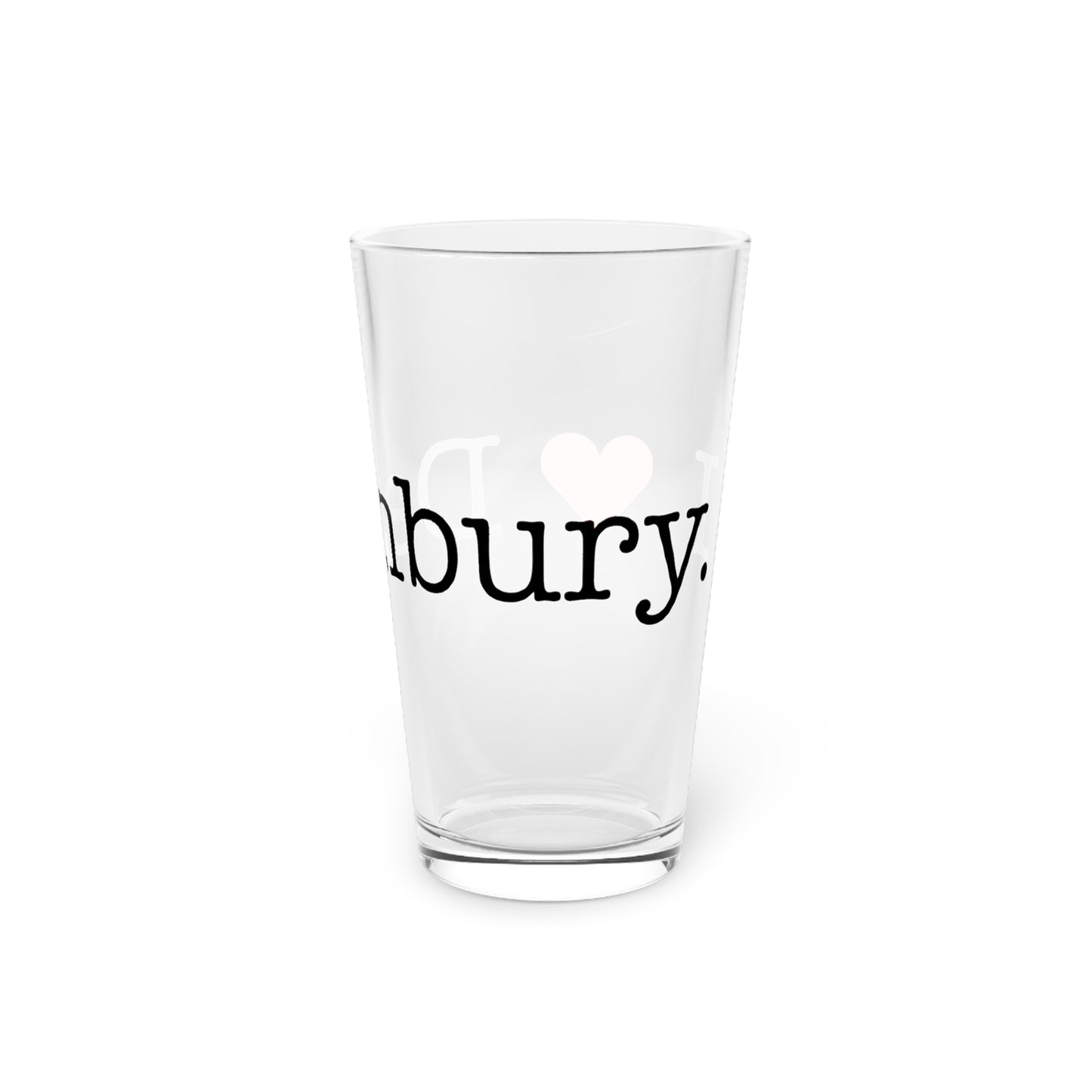 I Heart Danbury. Pint Glass, 16oz