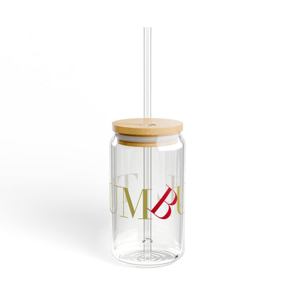 41 Tilt Trumbull Glass Can with Straw and Lid, 16oz