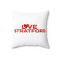 Love Stratford Spun Polyester Square Pillow