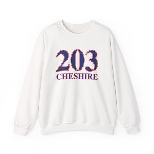 203 Cheshire Red White & Blue Unisex Heavy Blend™ Crewneck Sweatshirt