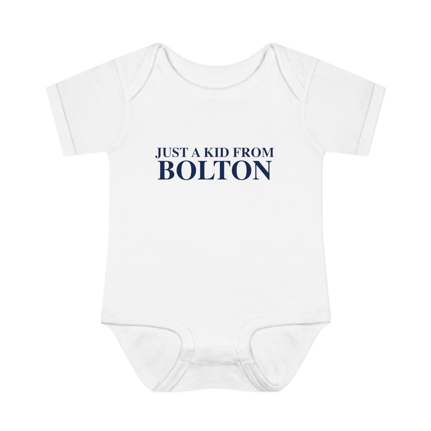 Just a kid from Bolton  Infant Baby Rib Bodysuit
