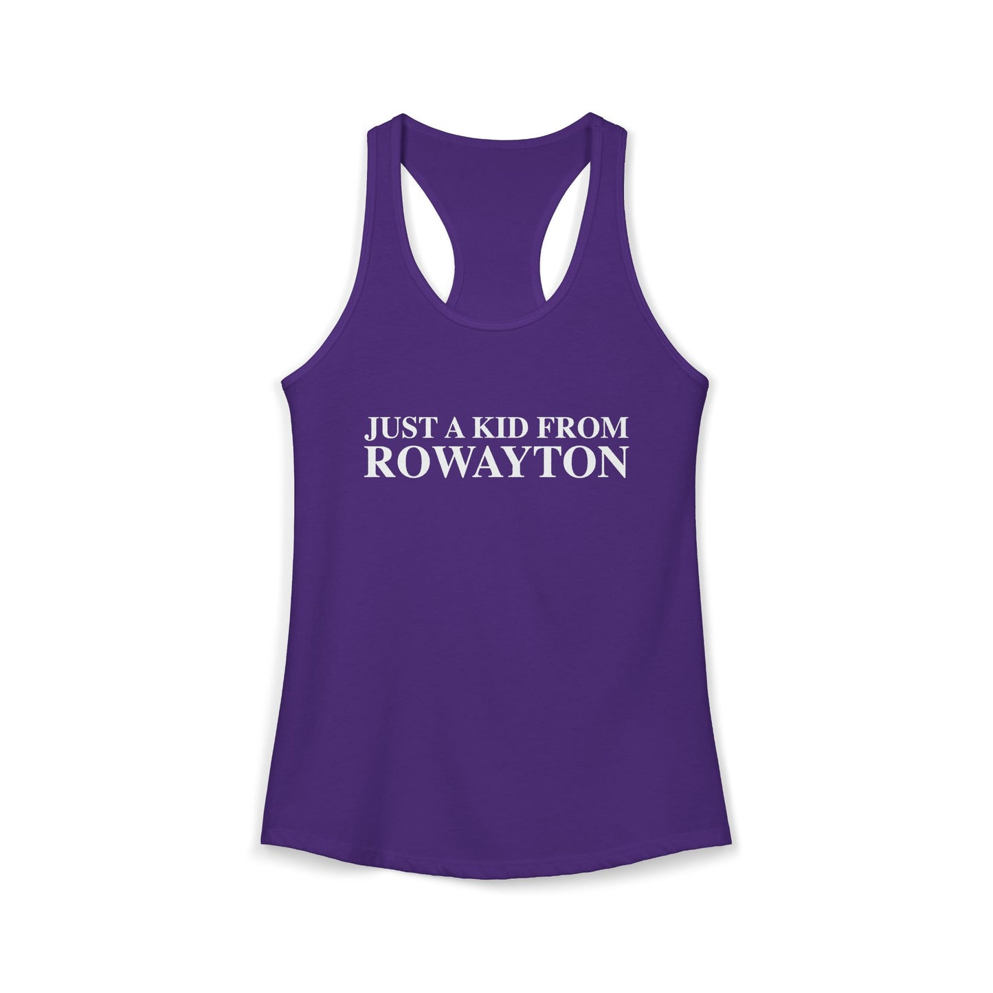 Just a kid from Rowayton Women's Ideal Racerback Tank Top
