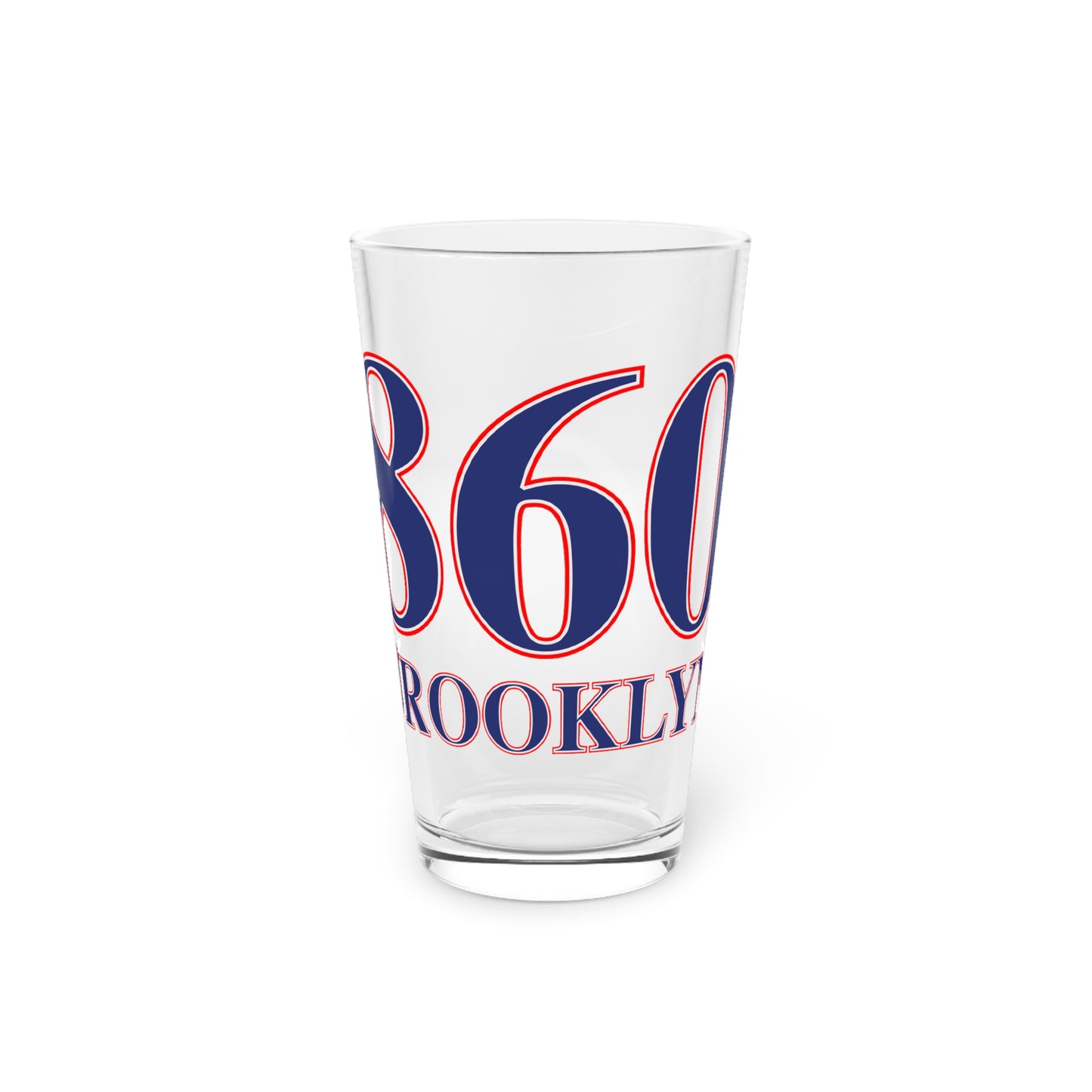 860 Brooklyn Red, White & Blue Pint Glass, 16oz