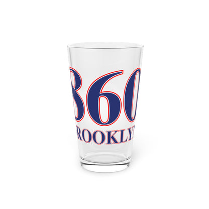 860 Brooklyn Red, White & Blue Pint Glass, 16oz