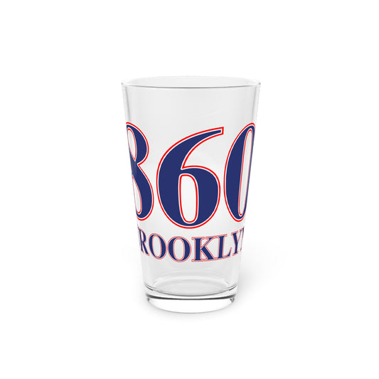 860 Brooklyn Red, White & Blue Pint Glass, 16oz