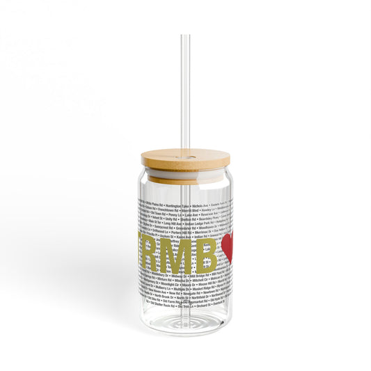 Trumbull Love Glass Can with Straw and Lid, 16oz