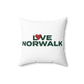 Love Norwalk Spun Polyester Square Pillow