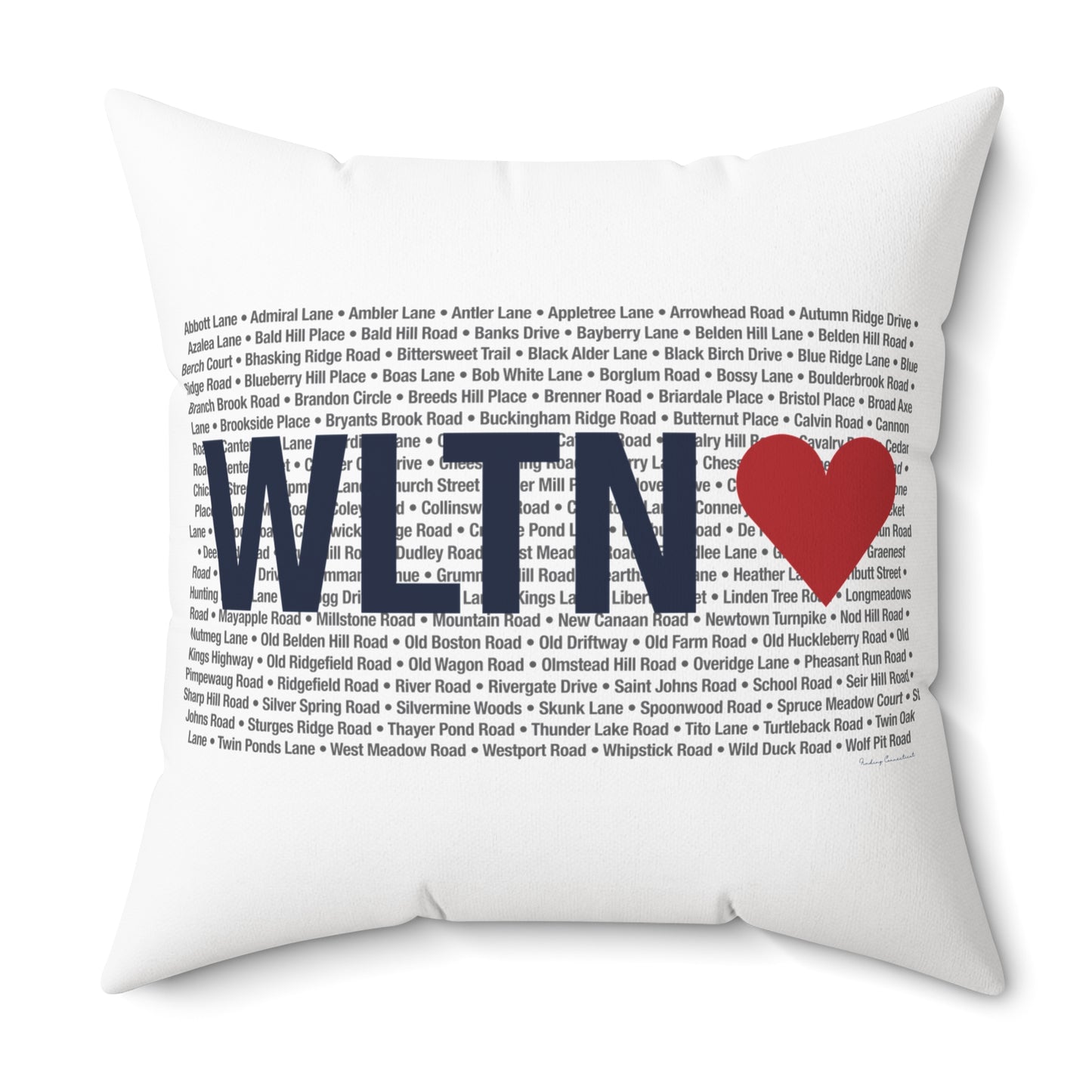 Wilton Love Spun Polyester Square Pillow