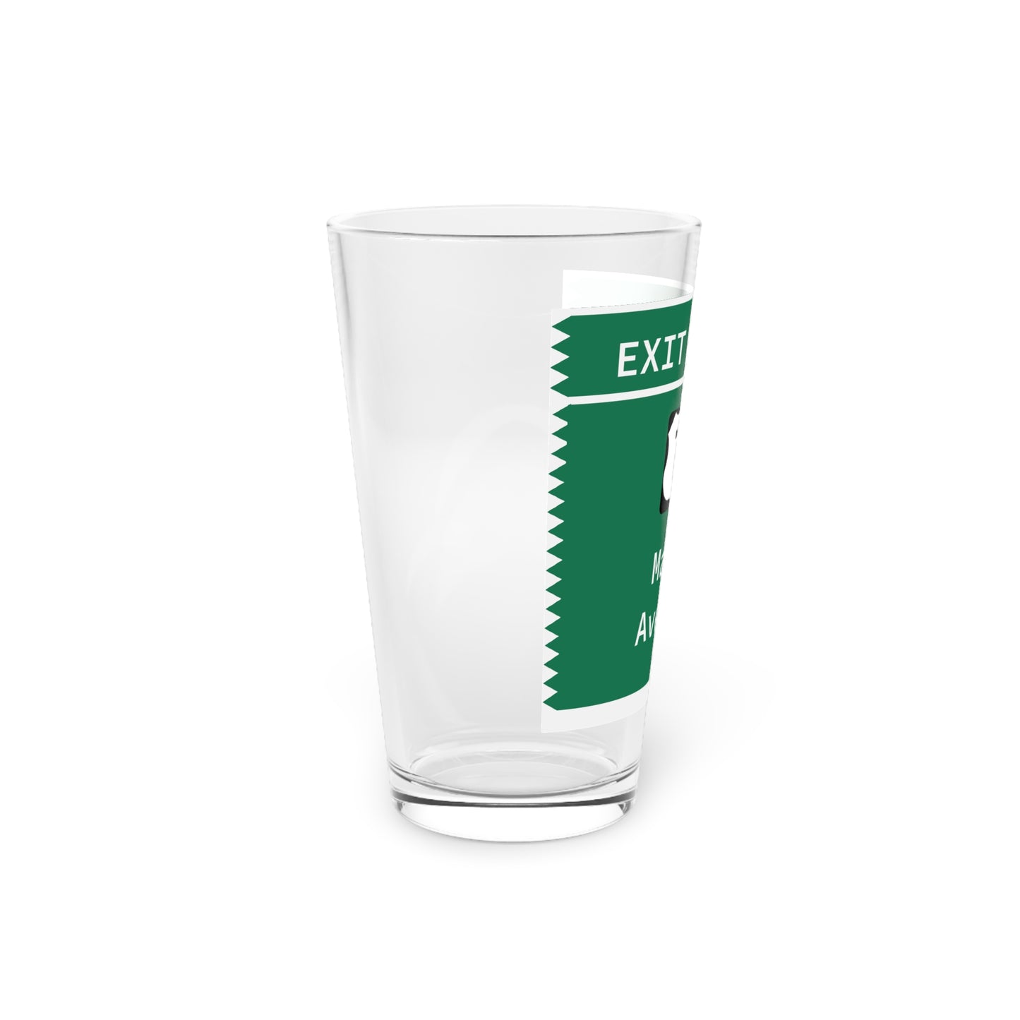 Vintage Merritt Parkway Exit 40 A-B Sign Pint Glass, 16oz