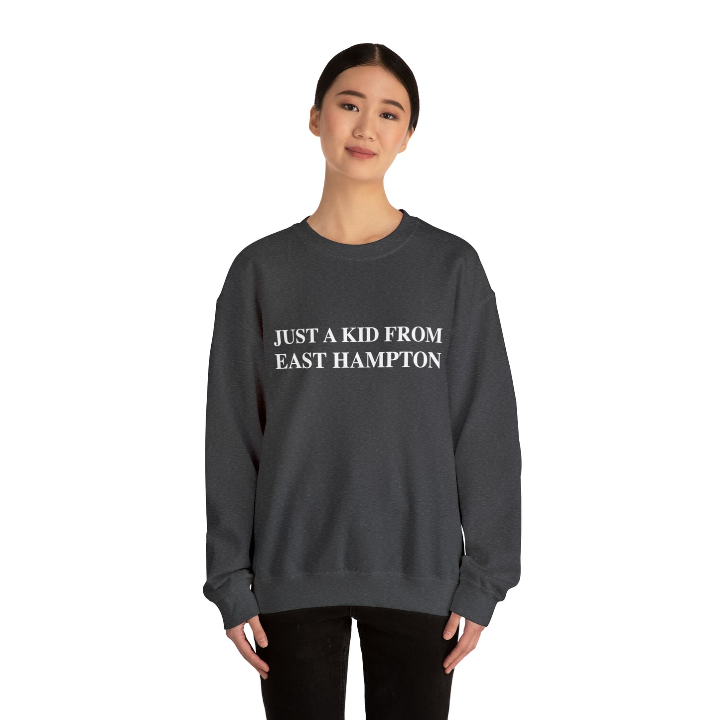 Copy of Just a kid from East Hampton Unisex Heavy Blend™ Crewneck Sweatshirt (white)