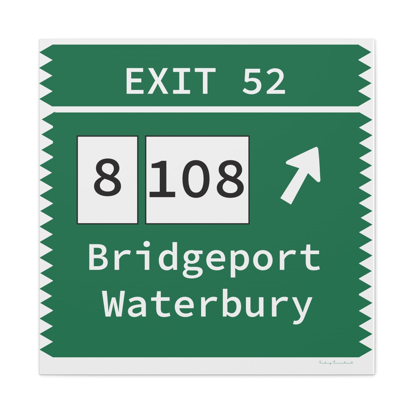 Vintage Merritt Parkway Exit 52 Sign Matte Canvas, Stretched, 1.25"