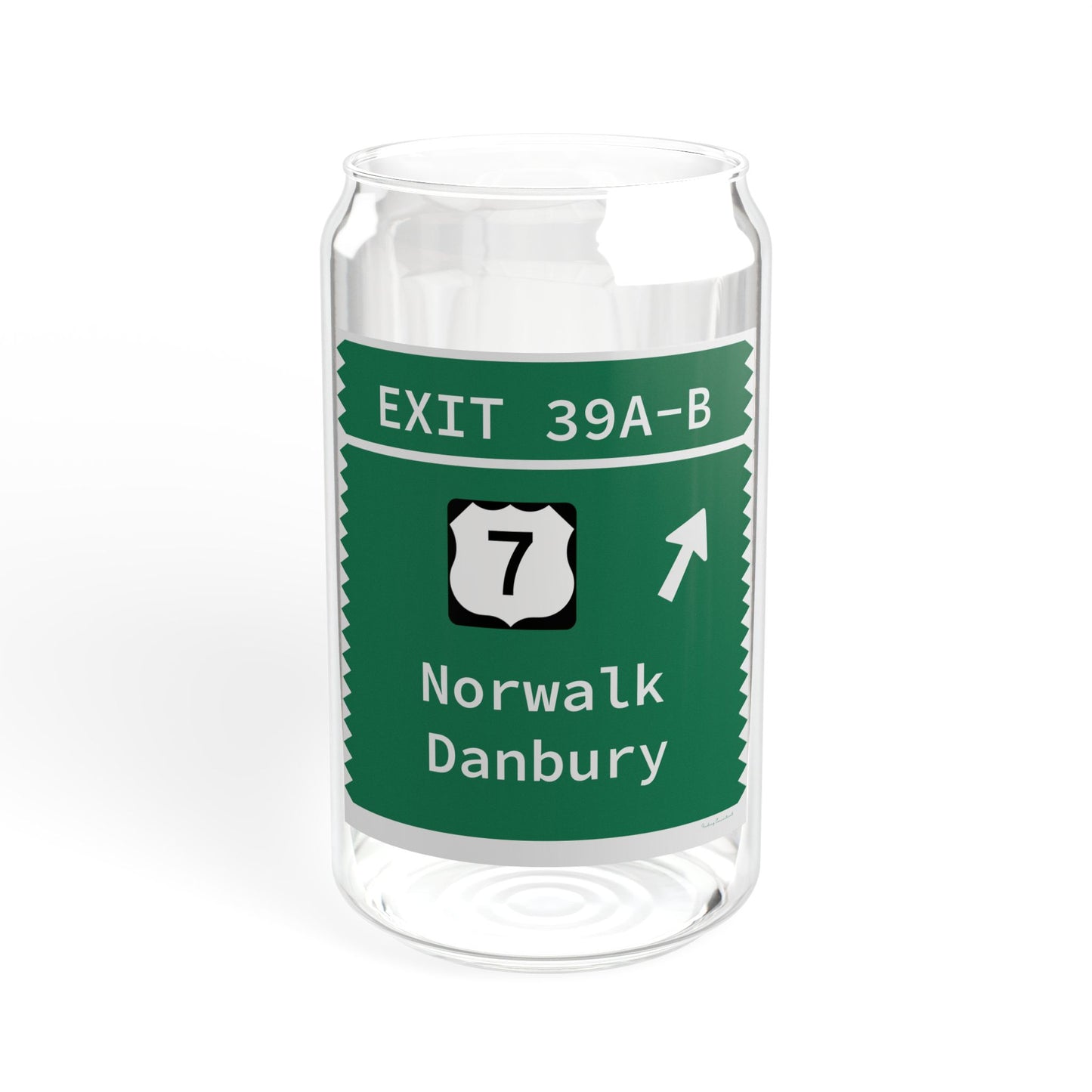 Vintage Merritt Parkway Exit 39 A-B Sign Sipper Glass, 16oz