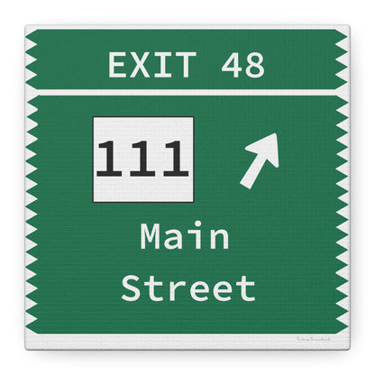 Vintage Merritt Parkway Exit 48 Sign Matte Canvas, Stretched, 1.25"