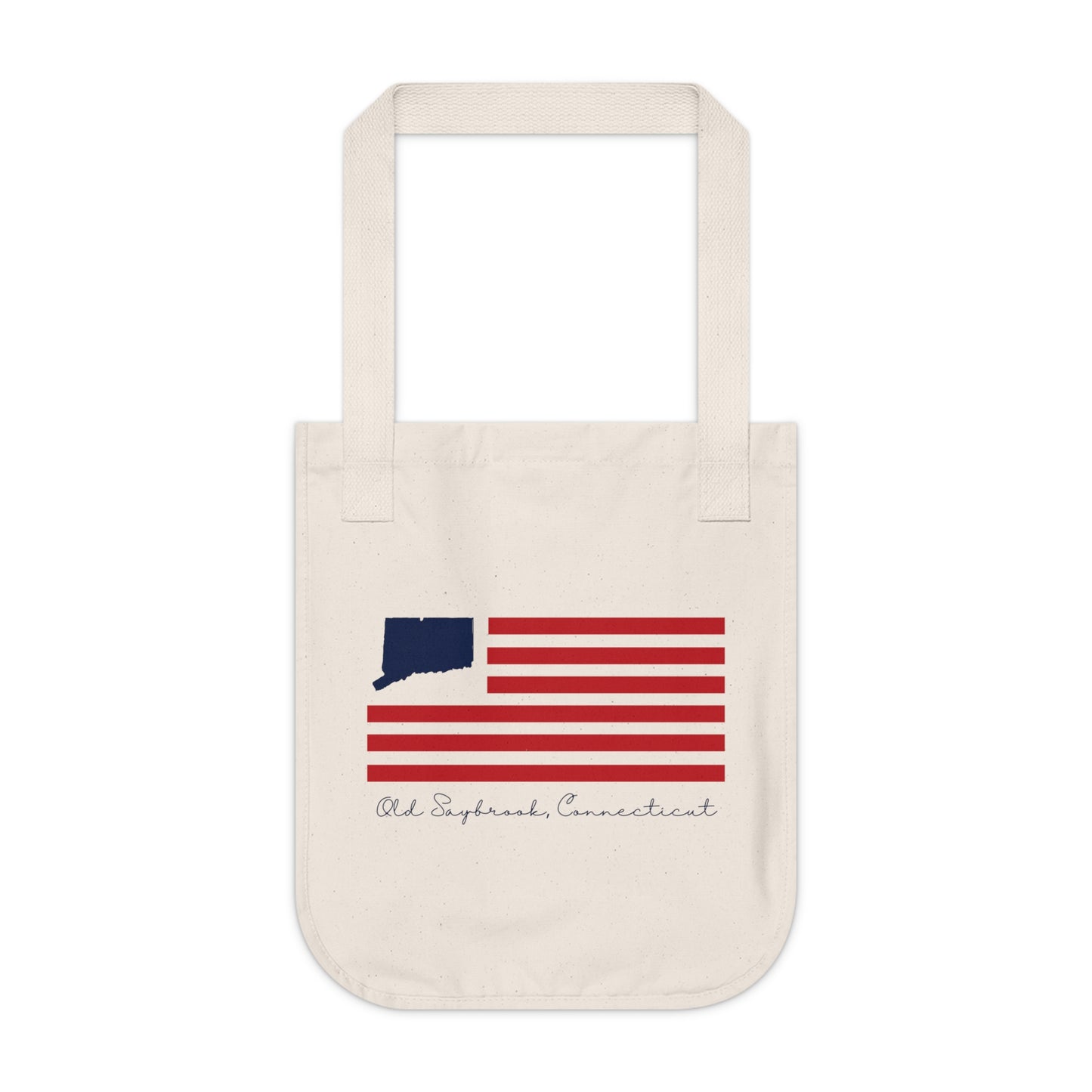 Old Saybrook Connecticut Flag Organic Canvas Tote Bag