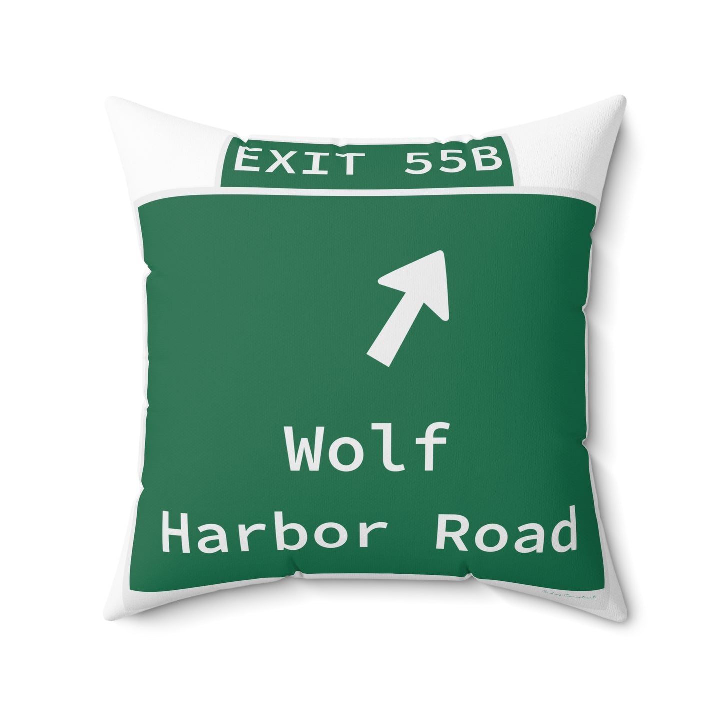 Vintage WCP Exit 55B Sign Spun Polyester Square Pillow