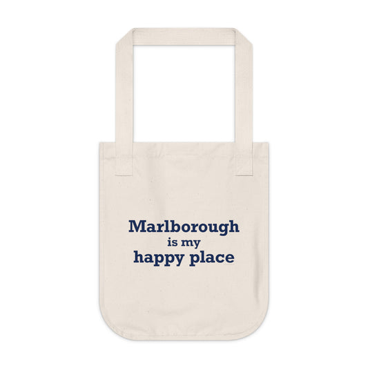 Marlborough is My Happy Place Organic Canvas Tote Bag