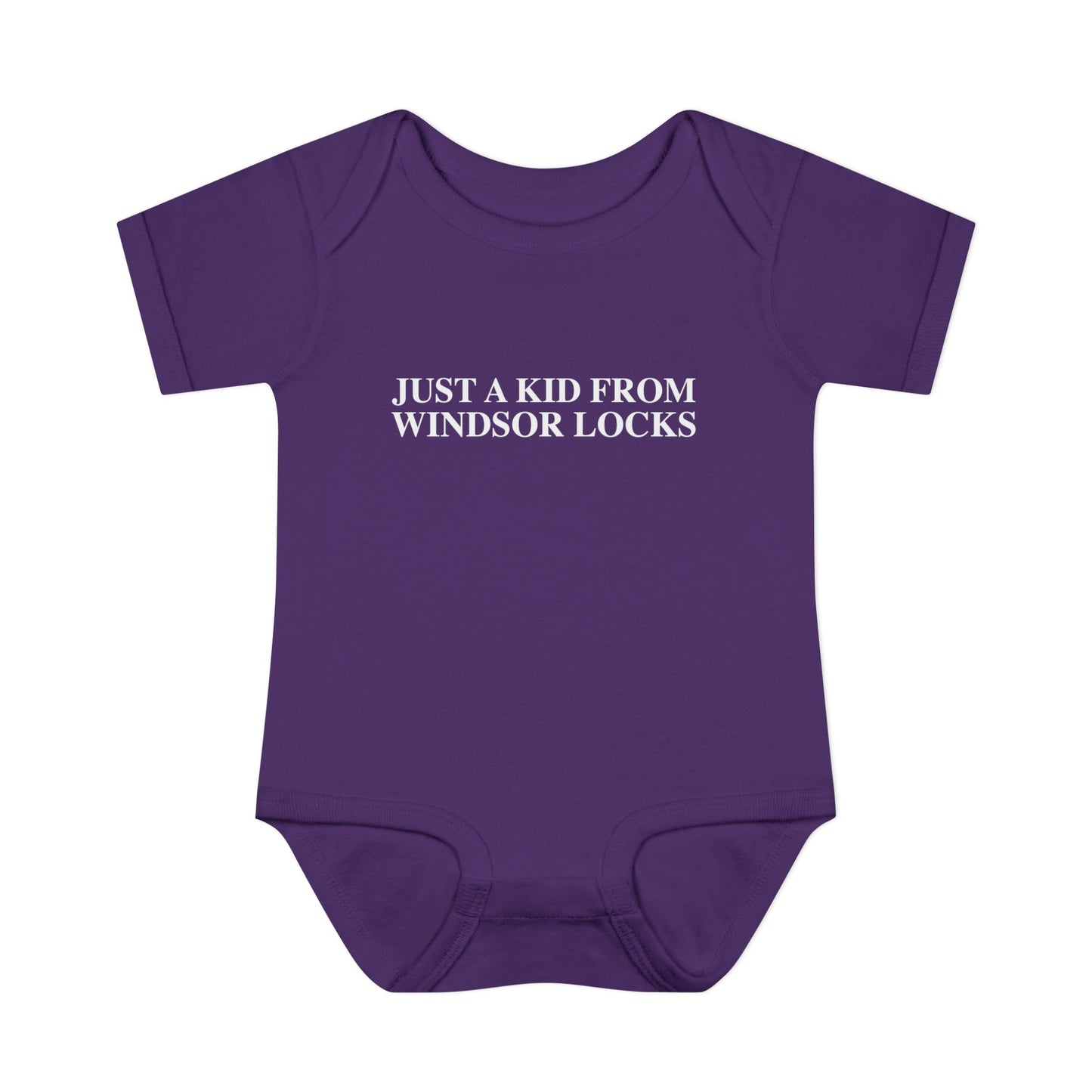 Just a kid from Windsor Locks Infant Baby Rib Bodysuit
