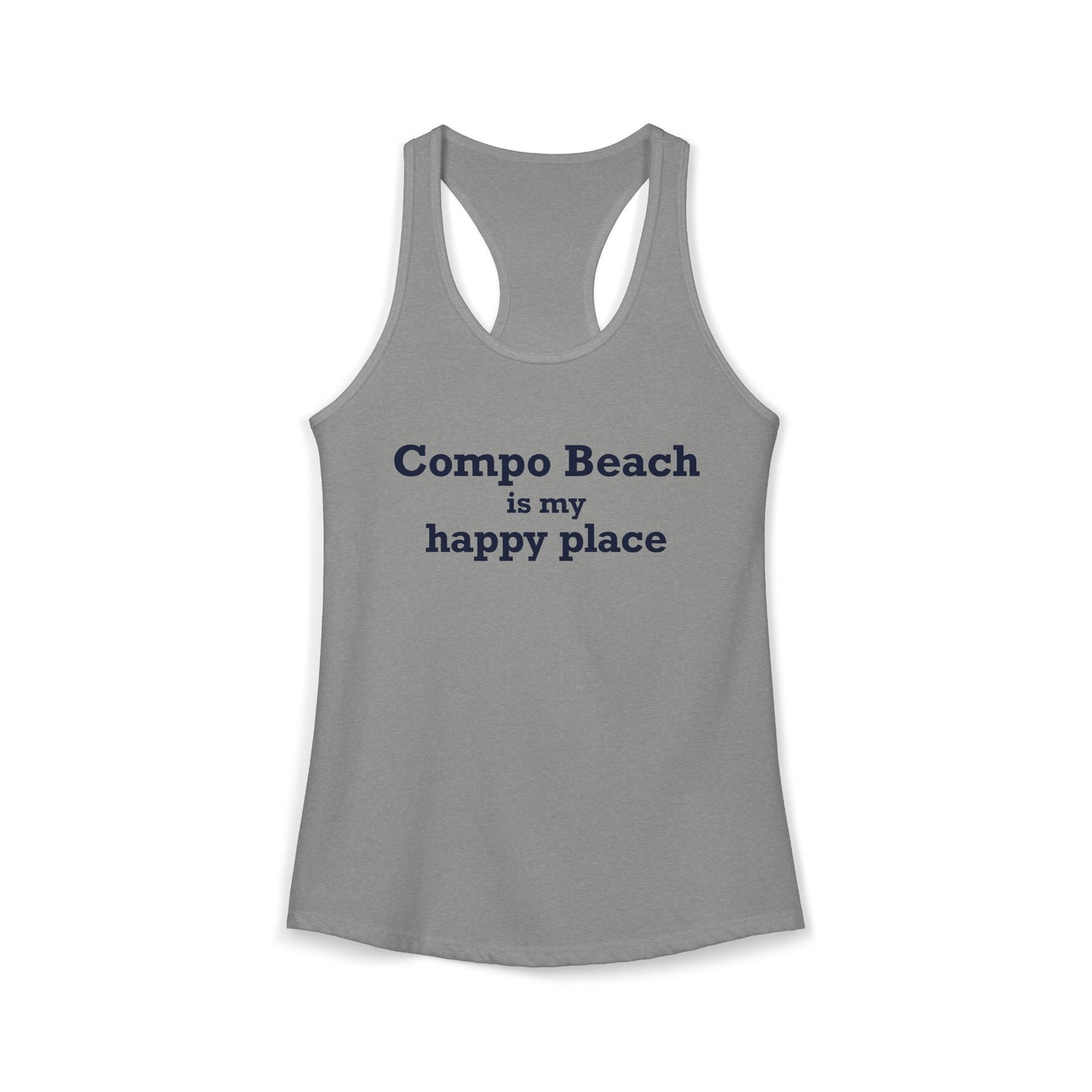 Compo Beach Is My Happy Place  Women's Ideal Racerback Tank Top