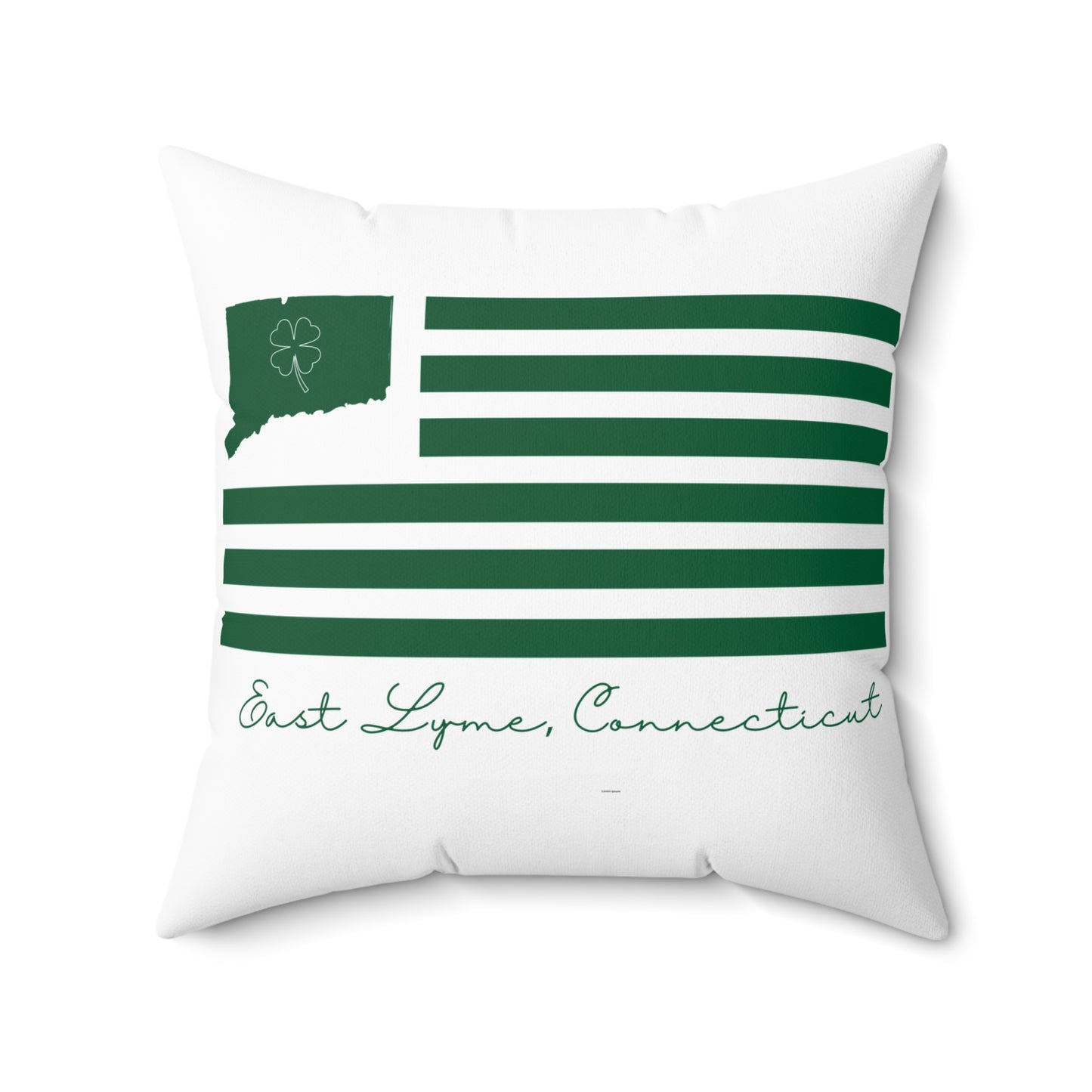 East Lyme Connecticut St. Patrick’s Day Flag Spun Polyester Square Pillow