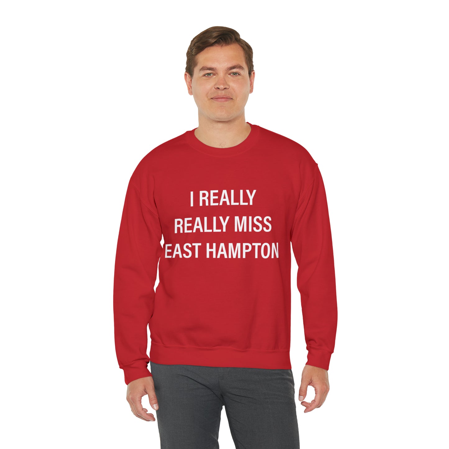 I Really Really Miss East Hampton (white) Unisex Heavy Blend™ Crewneck Sweatshirt