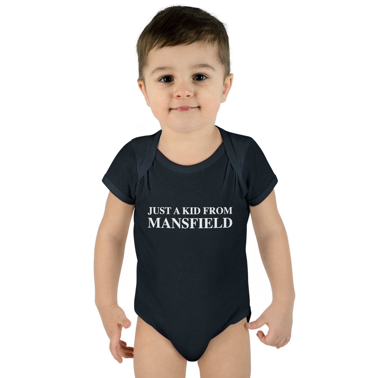 Just a kid from Mansfield Infant Baby Rib Bodysuit