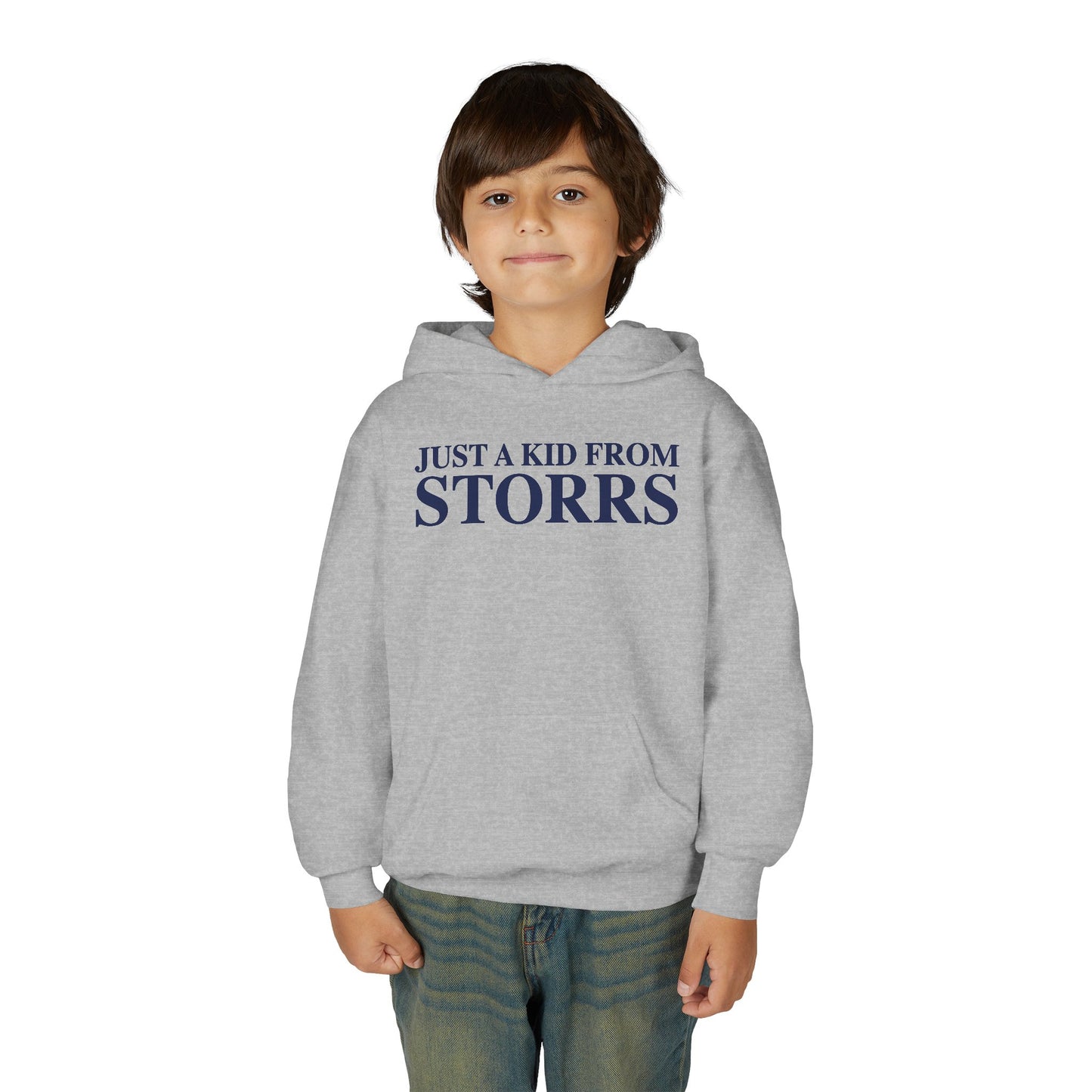 Just a kid from Storrs Youth Heavy Blend Hooded Sweatshirt
