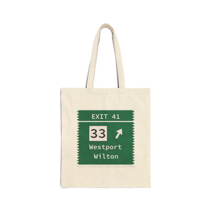 Vintage Merritt Parkway Exit 41 Sign Cotton Canvas Tote Bag