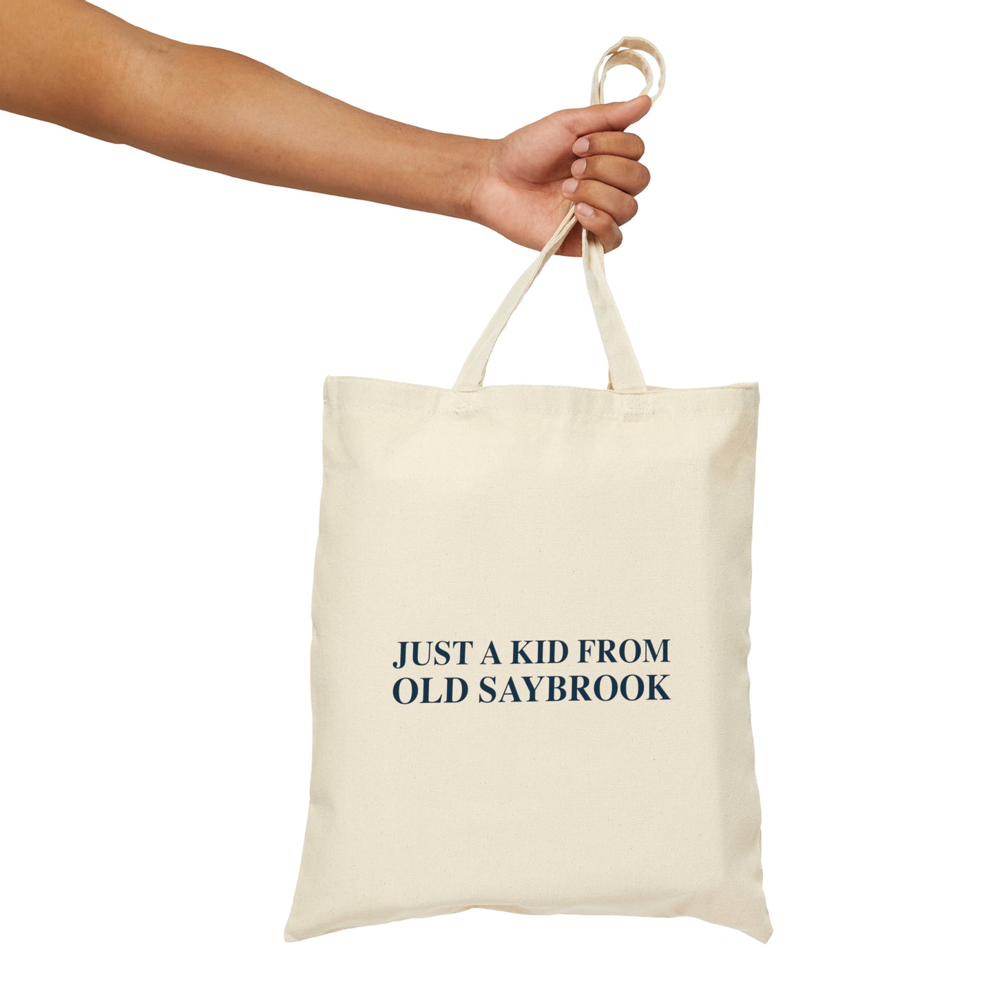 Just a kid from Old Saybrook Cotton Canvas Tote Bag