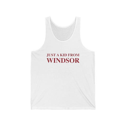 Just a kid from Windsor Unisex Jersey Tank
