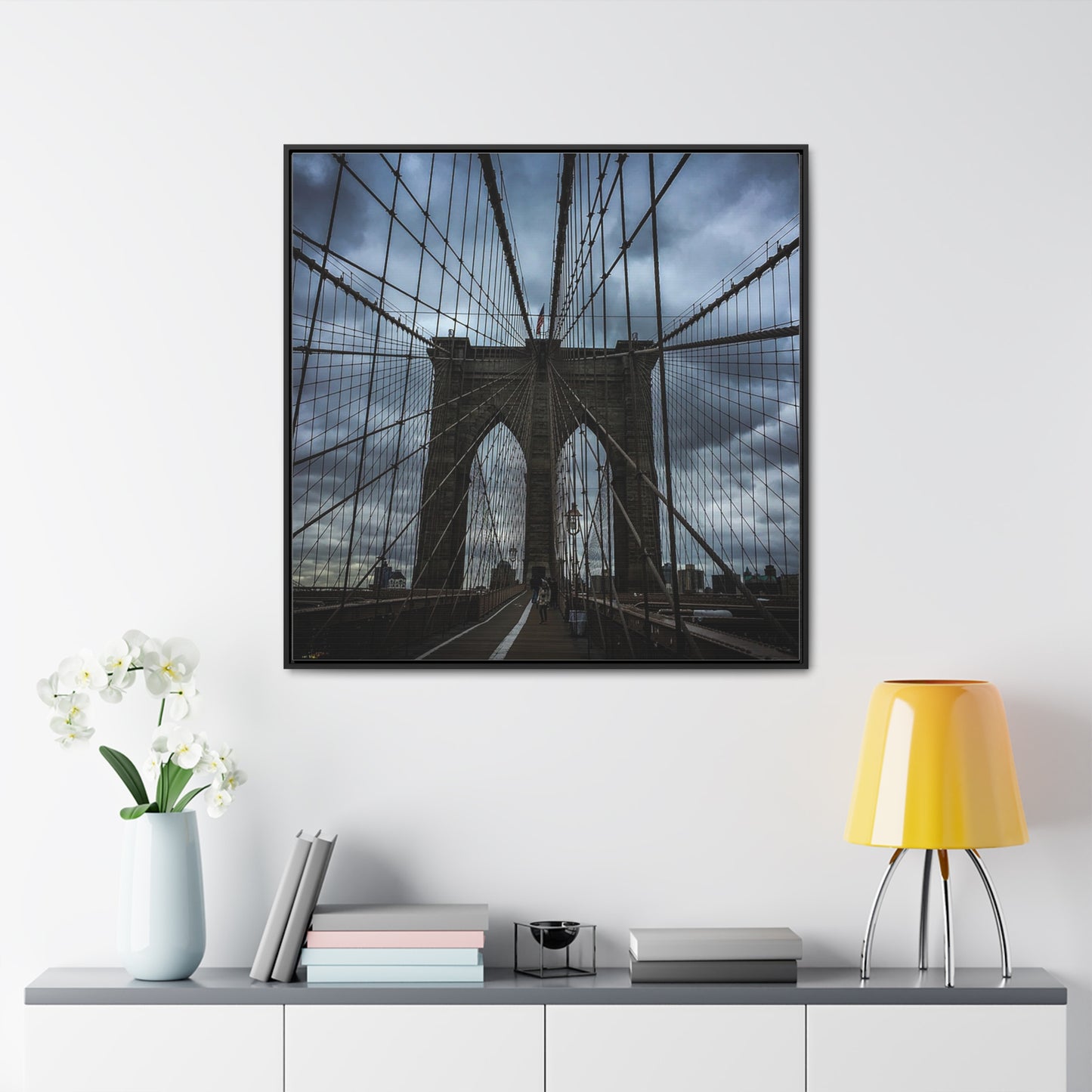 In the middle of the bridge Gallery Canvas Wraps, Square Frame
