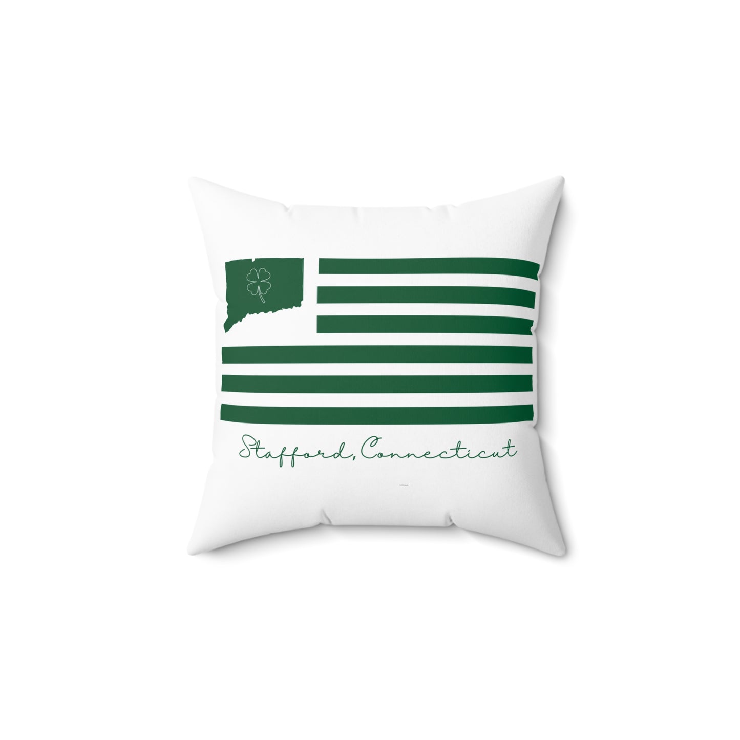 Stafford Connecticut St. Patrick’s Day Flag Spun Polyester Square Pillow
