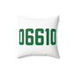 06610  Bridgeport Connecticut Zip Code Spun Polyester Square Pillow