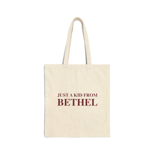 Just a kid from Bethel Cotton Canvas Tote Bag