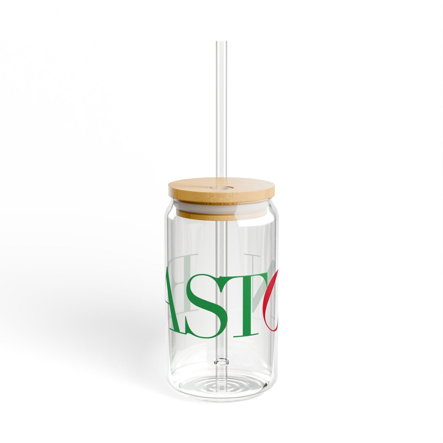 41 Tilt Easton Glass Can with Straw and Lid, 16oz