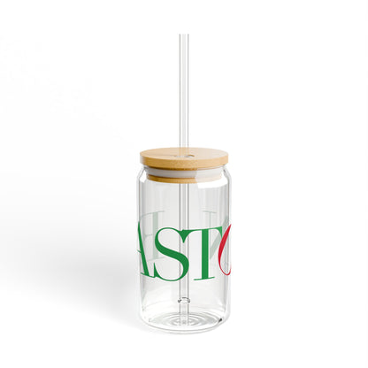 41 Tilt Easton Glass Can with Straw and Lid, 16oz