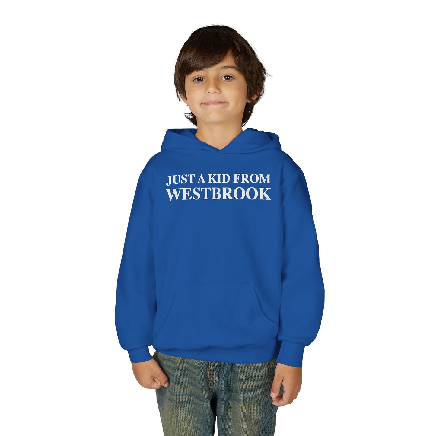 Just a kid from Westbrook Youth Heavy Blend Hooded Sweatshirt