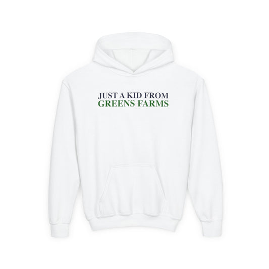 Just a kid from Greens Farms Youth Heavy Blend Hooded Sweatshirt