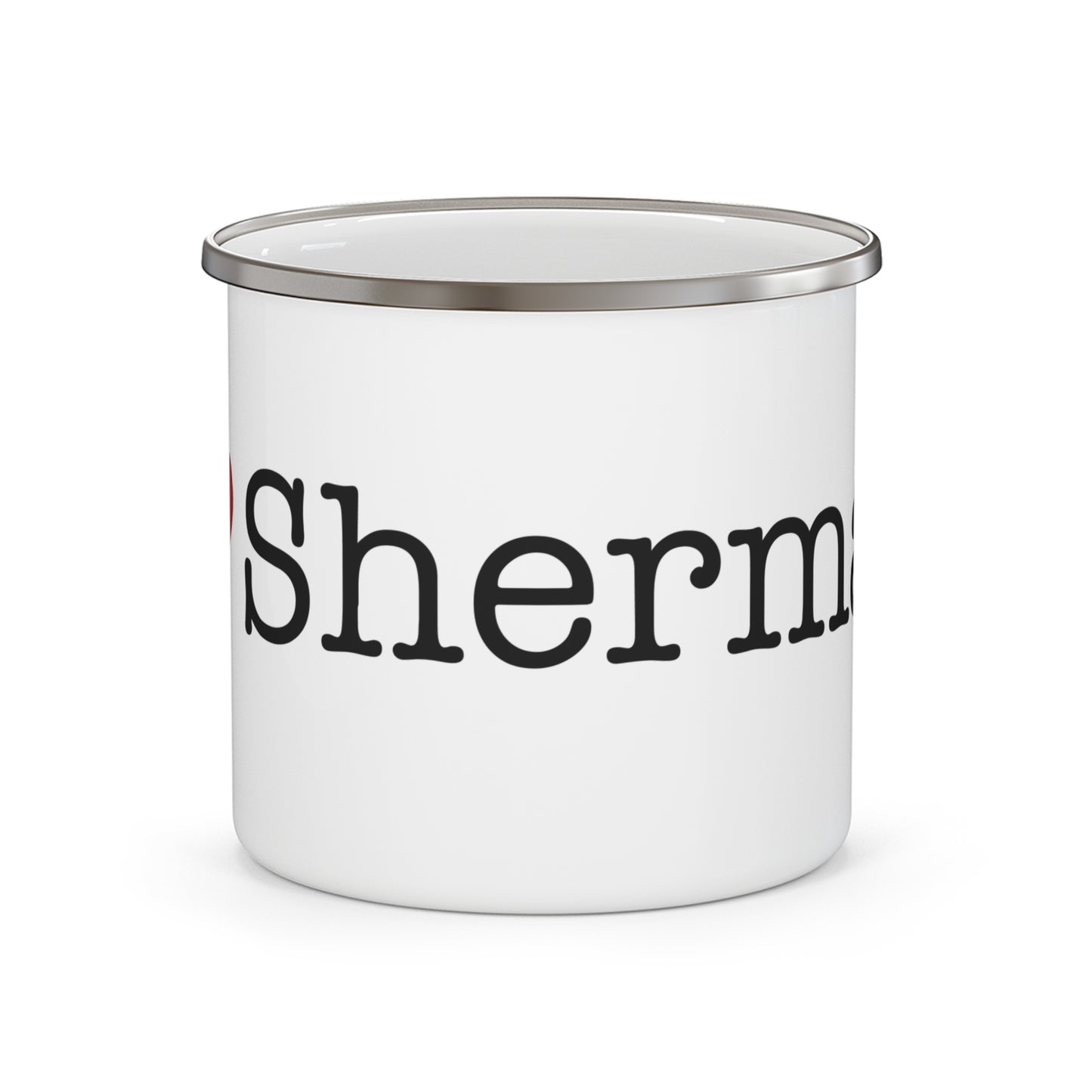I Heart Sherman. Enamel Camping Mug
