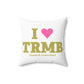 I Heart TRMB Spun Polyester Square Pillow