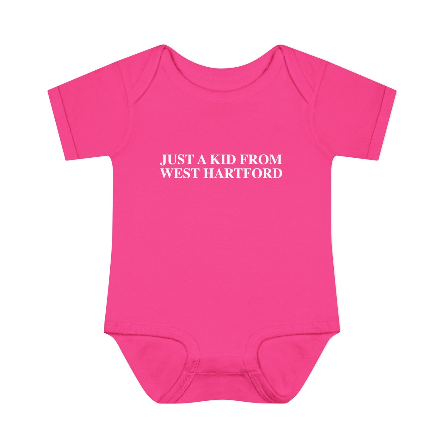 Just a kid from West Hartford Infant Baby Rib Bodysuit
