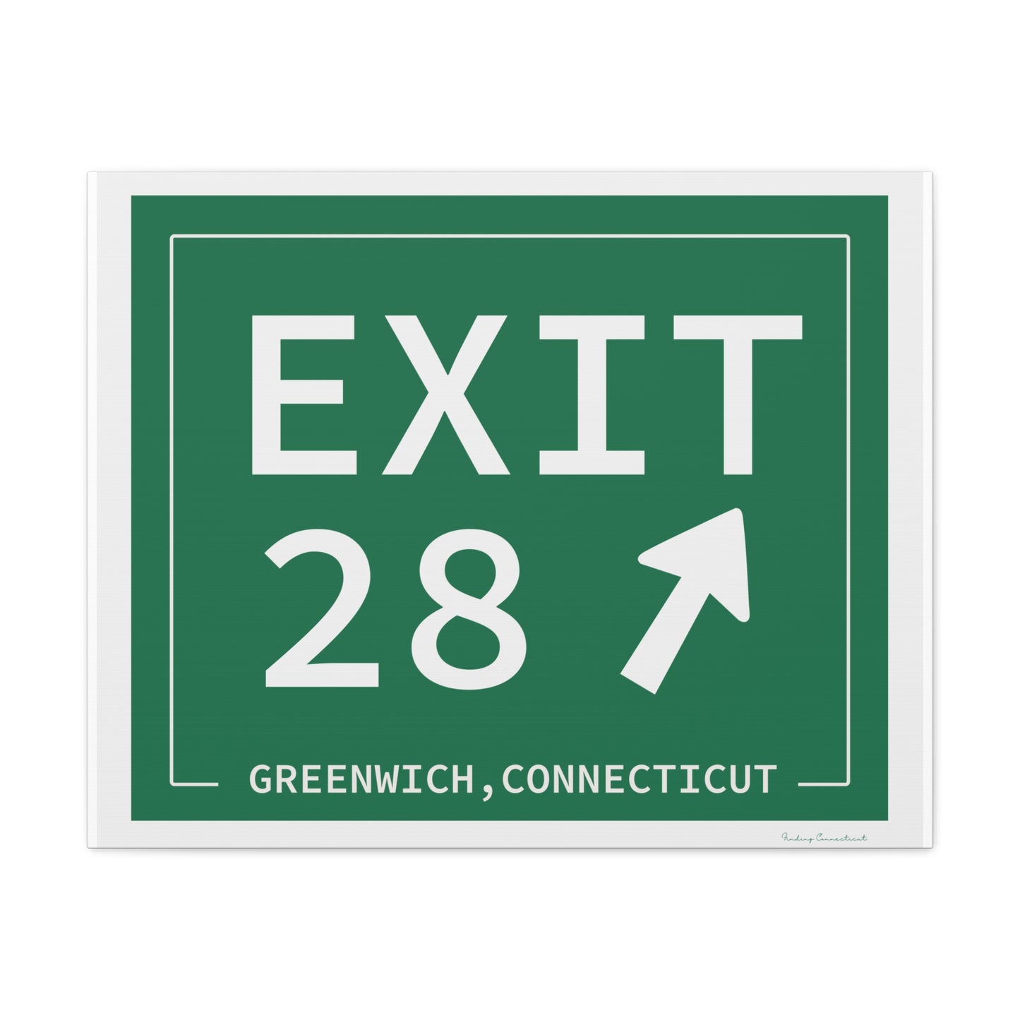 Vintage Exit 28 Merritt Parkway Sign Matte Canvas, Stretched, 1.25"